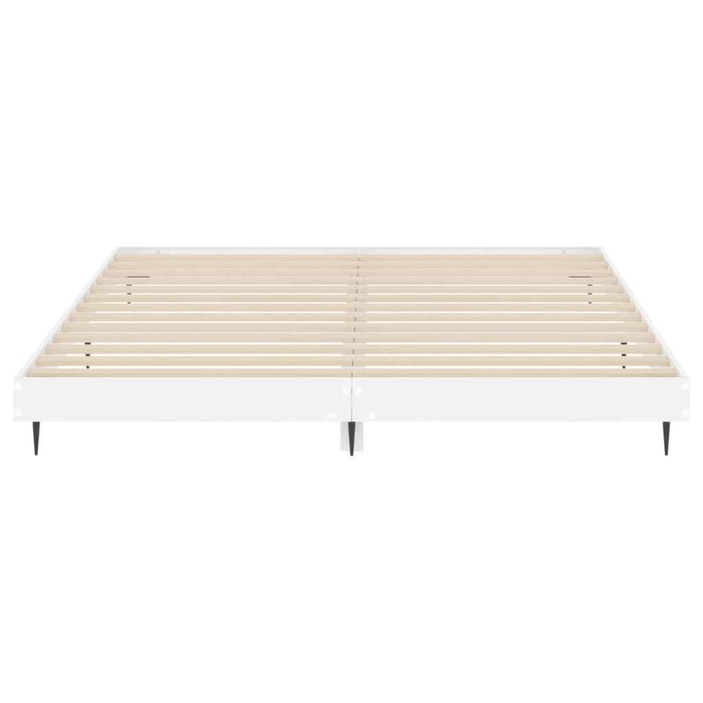 Bed frame high-gloss white 180x200 cm wood material