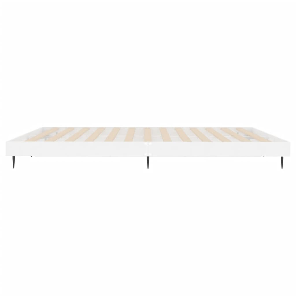 Bed frame high-gloss white 180x200 cm wood material