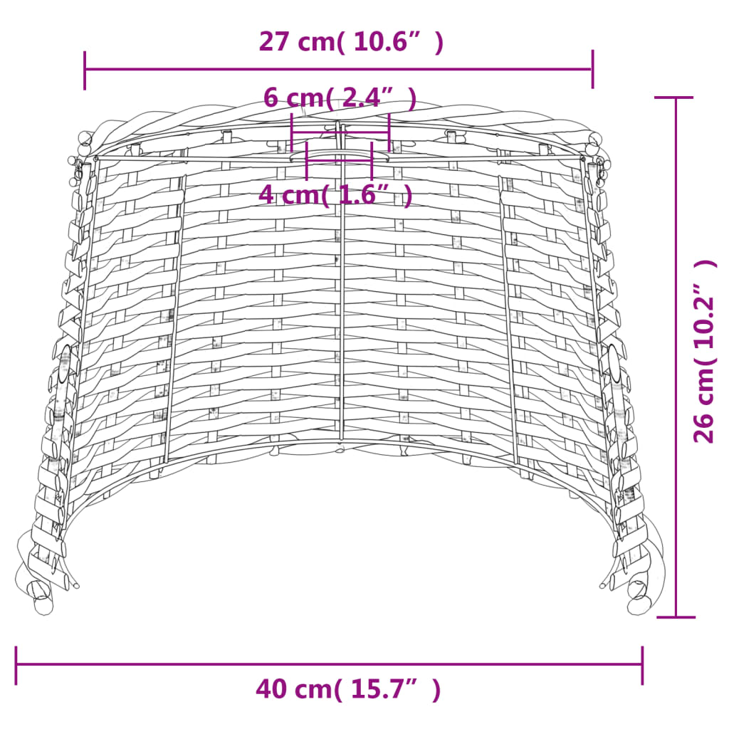 Lampshade White Ø40x26 cm Wicker