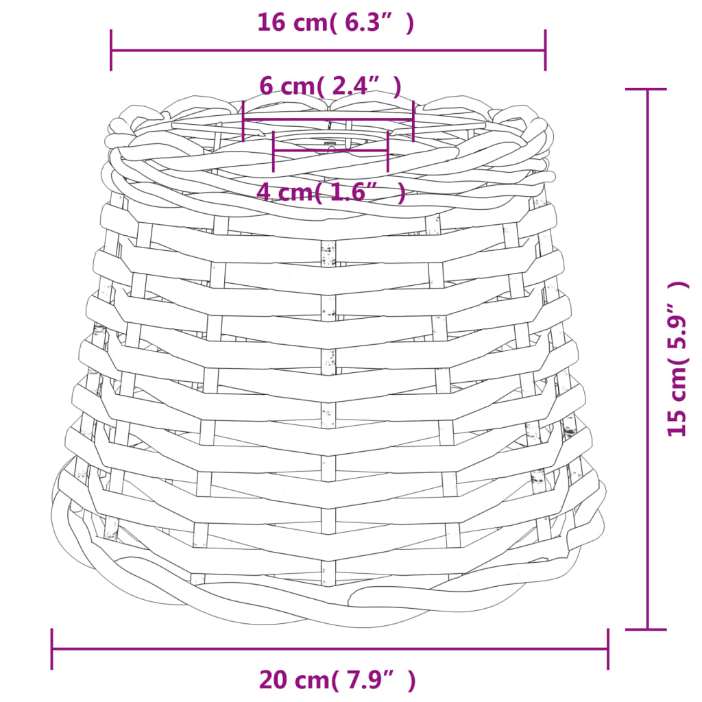 Lampshade Brown Ø20x15 cm Wicker