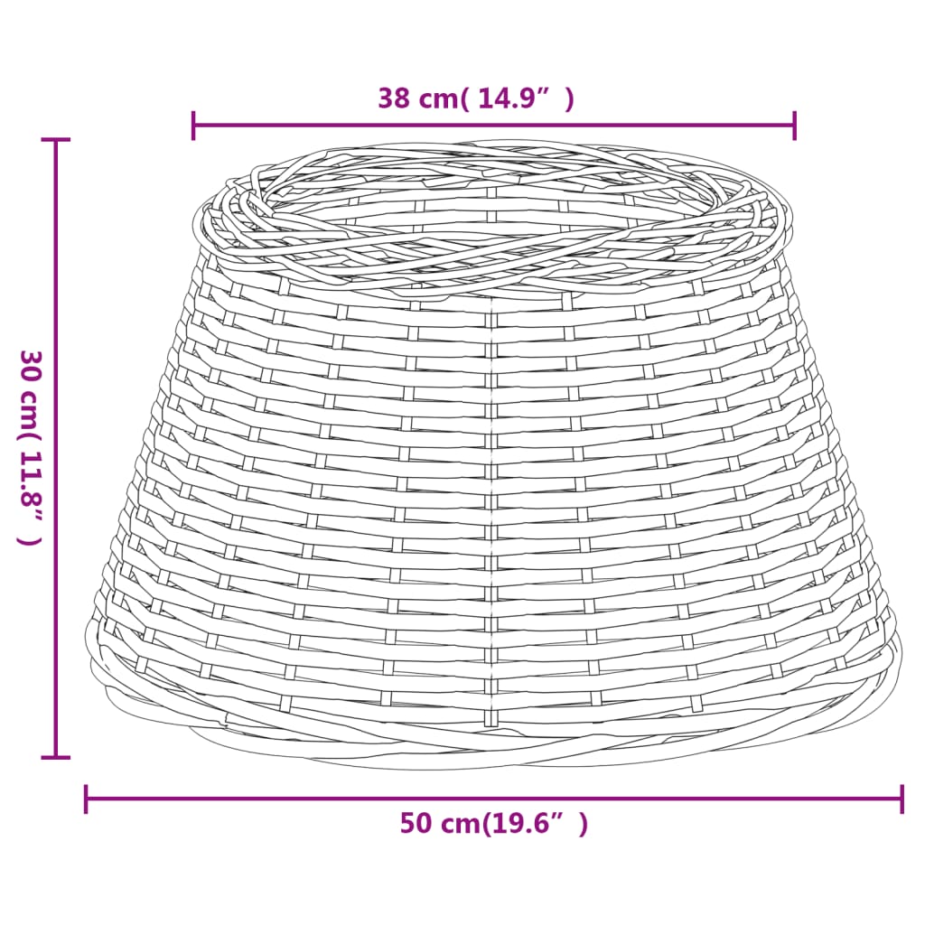 Lampshade White Ø50x30 cm Wicker