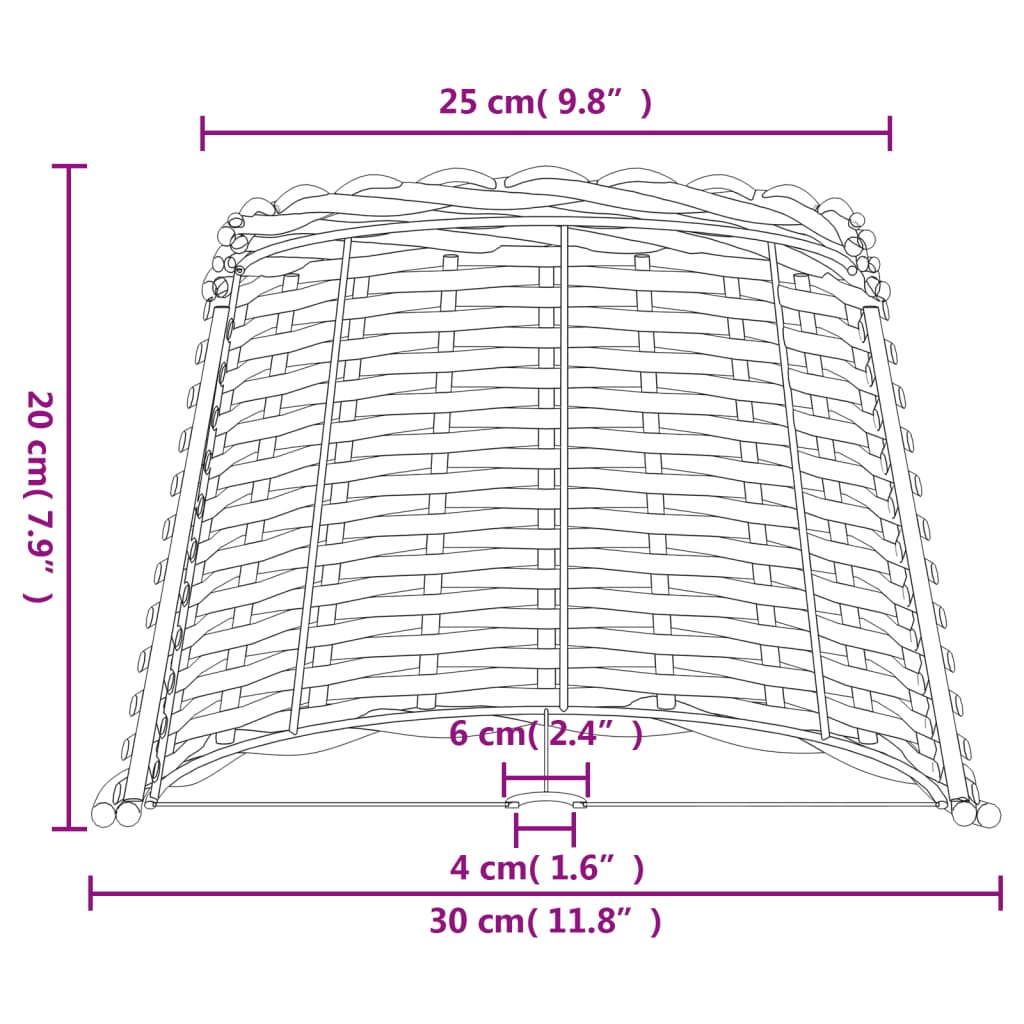 Lampenschirm Braun Ø30x20 cm Korbweide