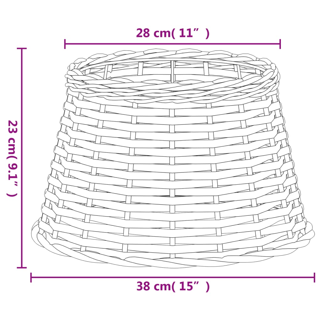 Lampenschirm Braun Ø38x23 cm Korbweide