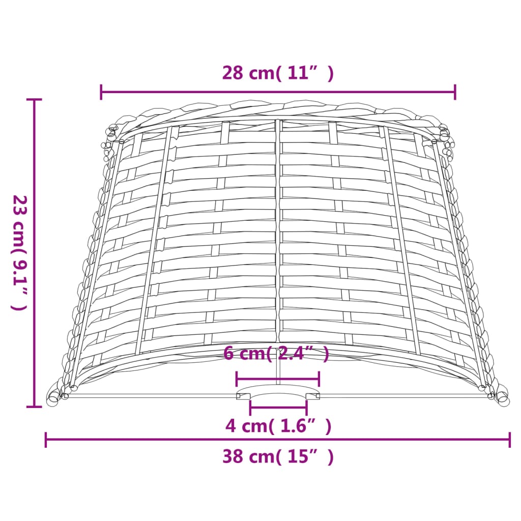 Lampenschirm Braun Ø38x23 cm Korbweide