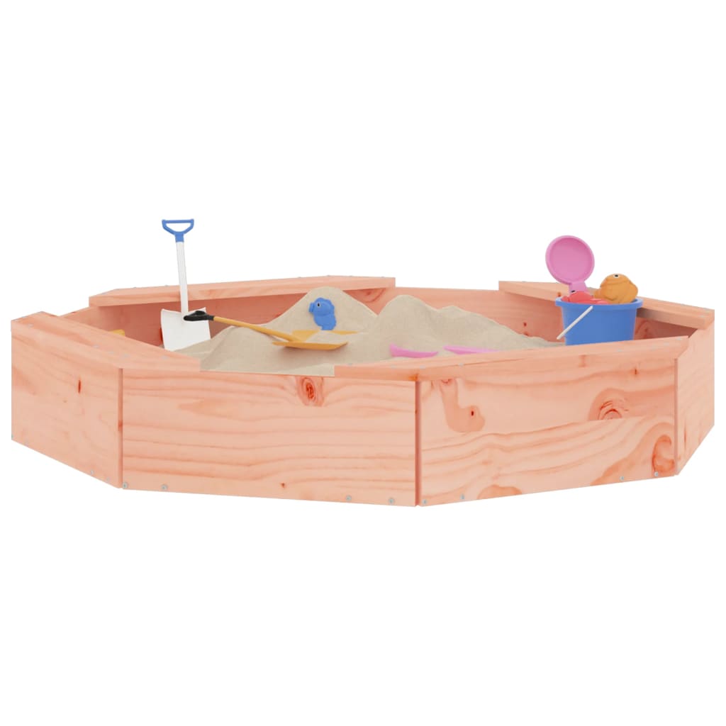 Sandbox with Seats Octagon Solid Wood Douglas Fir