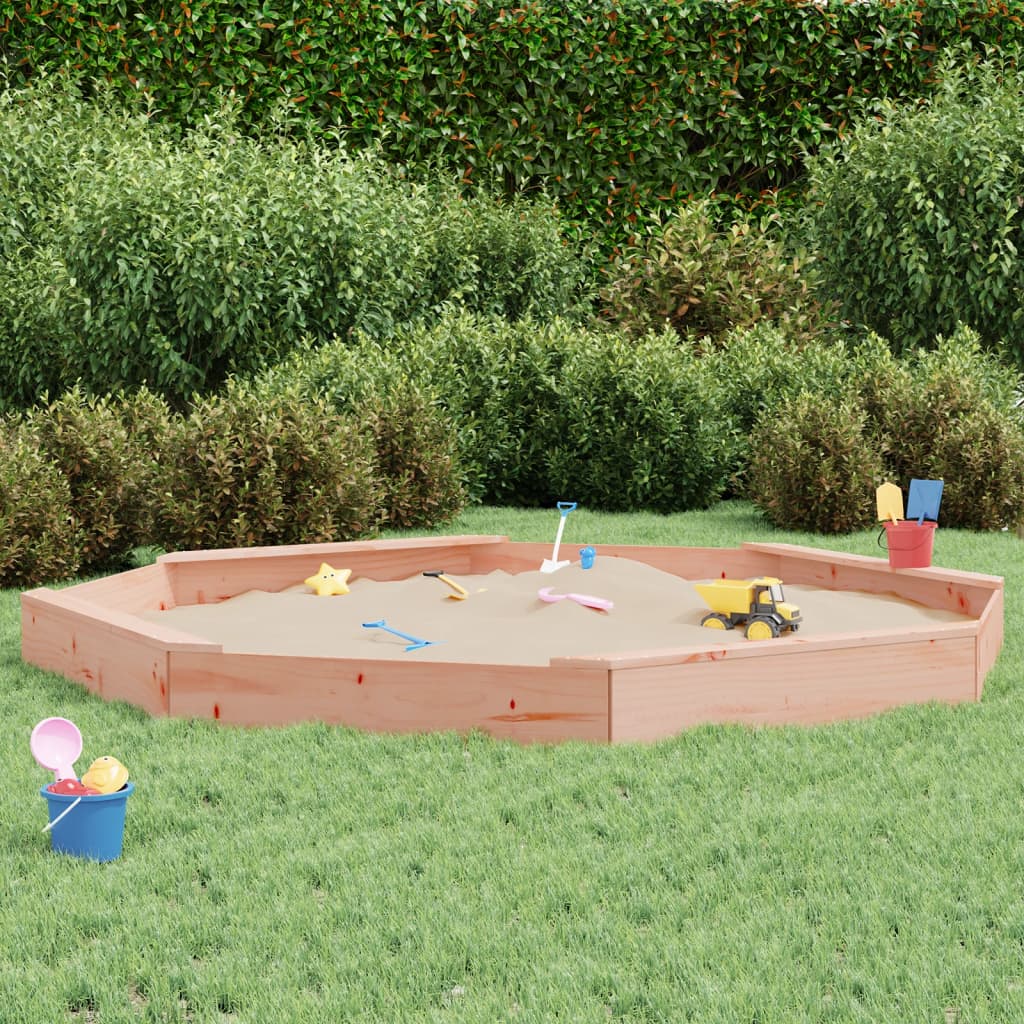 Sandpit with seats octagon solid wood Douglas fir