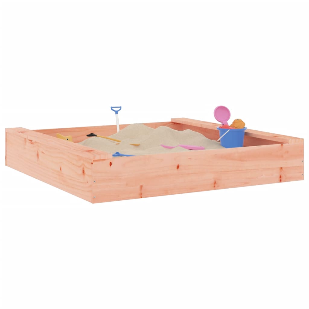 Sandpit with Seats Square Solid Wood Douglas Fir