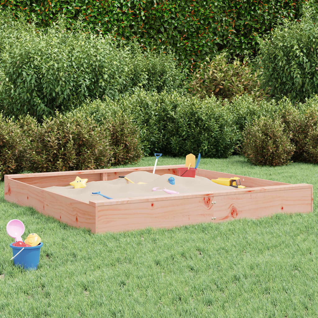 Sandpit with Seats Square Solid Wood Douglas Fir