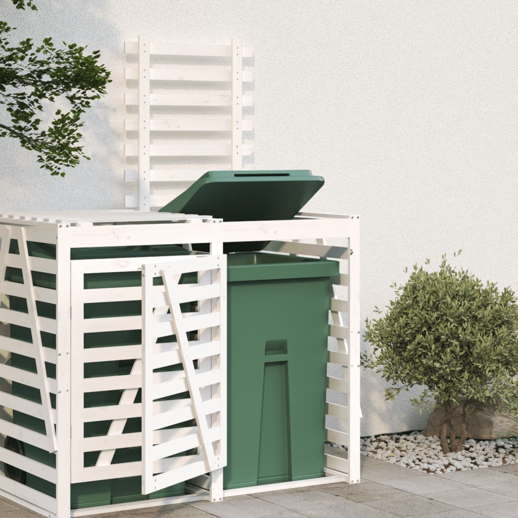 Extension for Garbage Can Box White Solid Pine