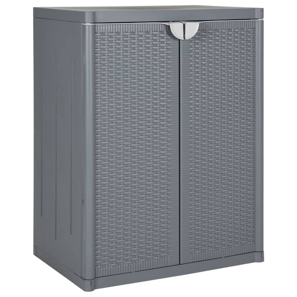 Garden Cabinet Grey 65x45x88 cm PP Rattan Look