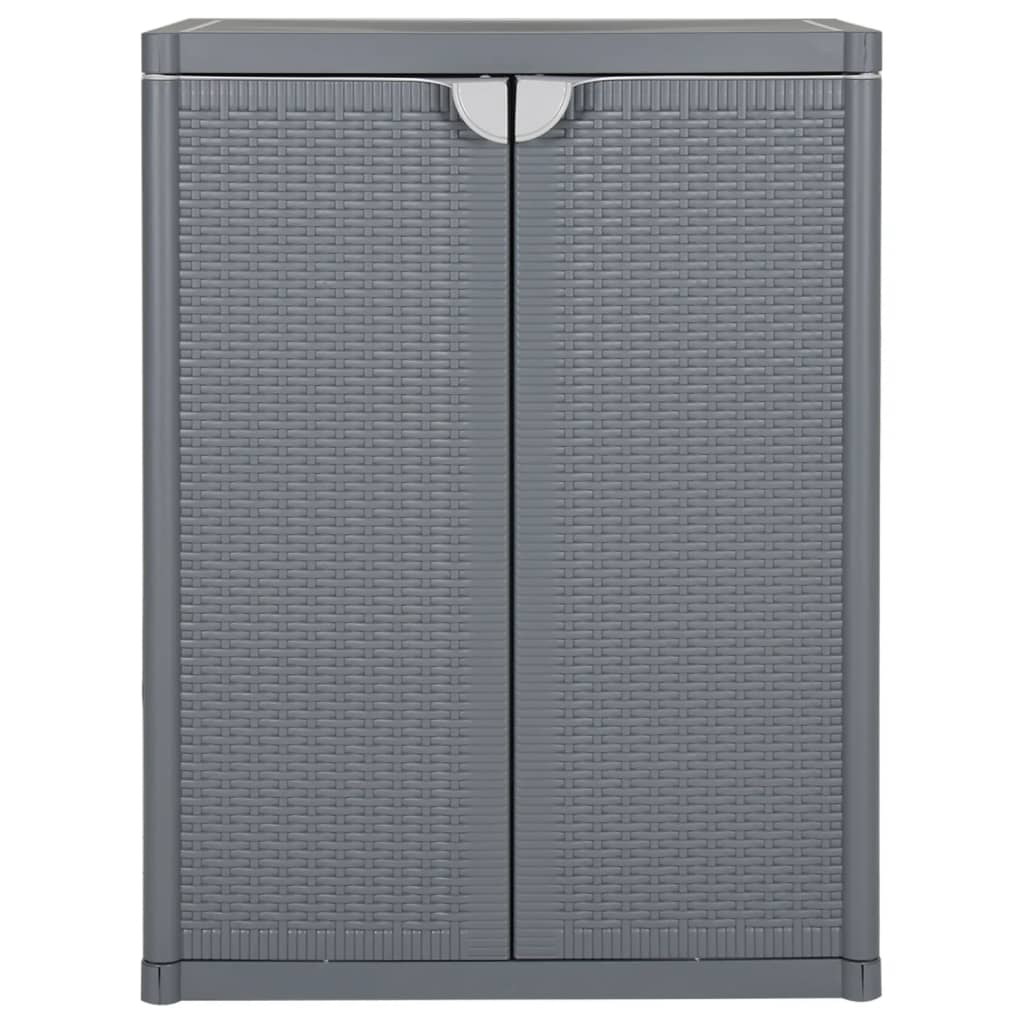 Garden Cabinet Grey 65x45x88 cm PP Rattan Look