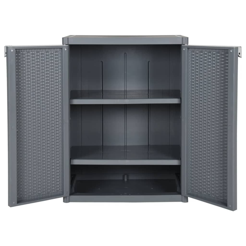 Garden Cabinet Grey 65x45x88 cm PP Rattan Look