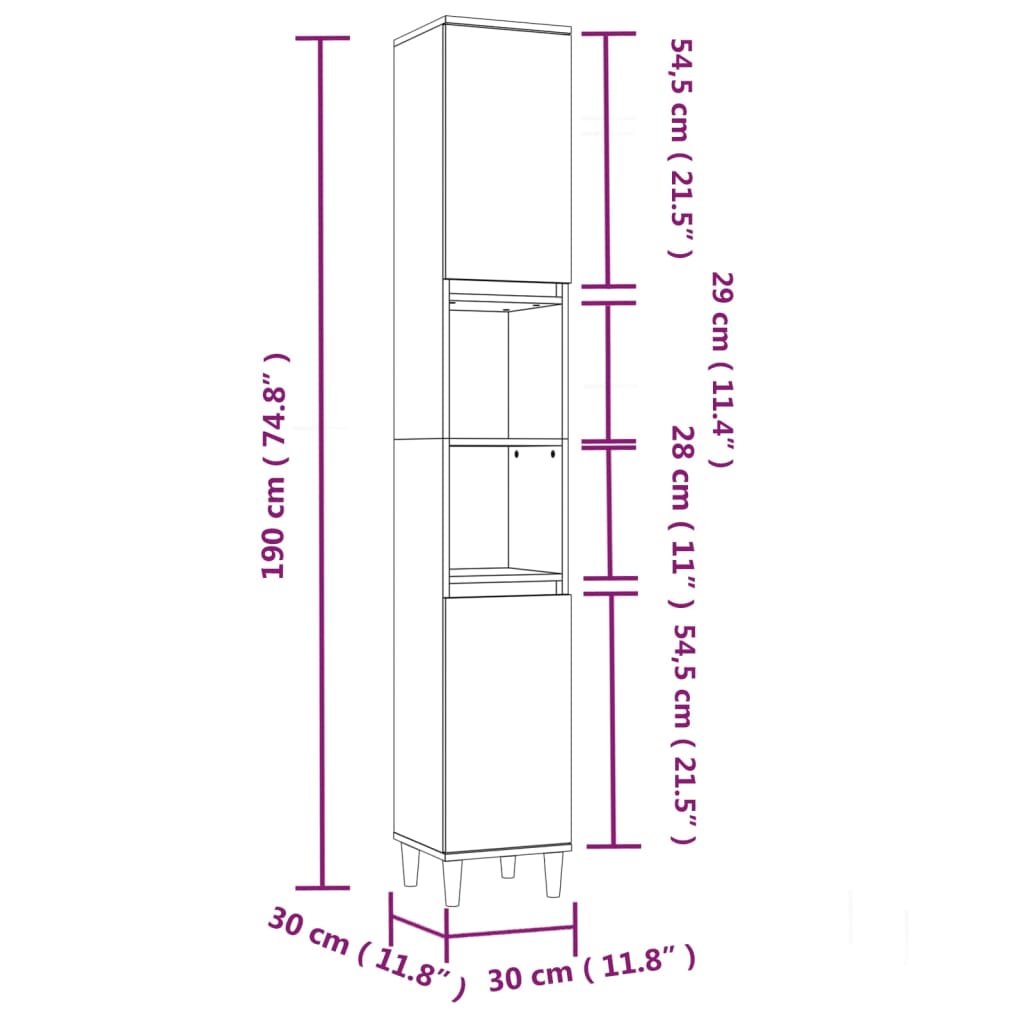 4-tlg. Badmöbel-Set Weiß Holzwerkstoff