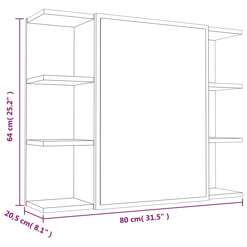 4-tlg. Badmöbel-Set Räuchereiche Holzwerkstoff