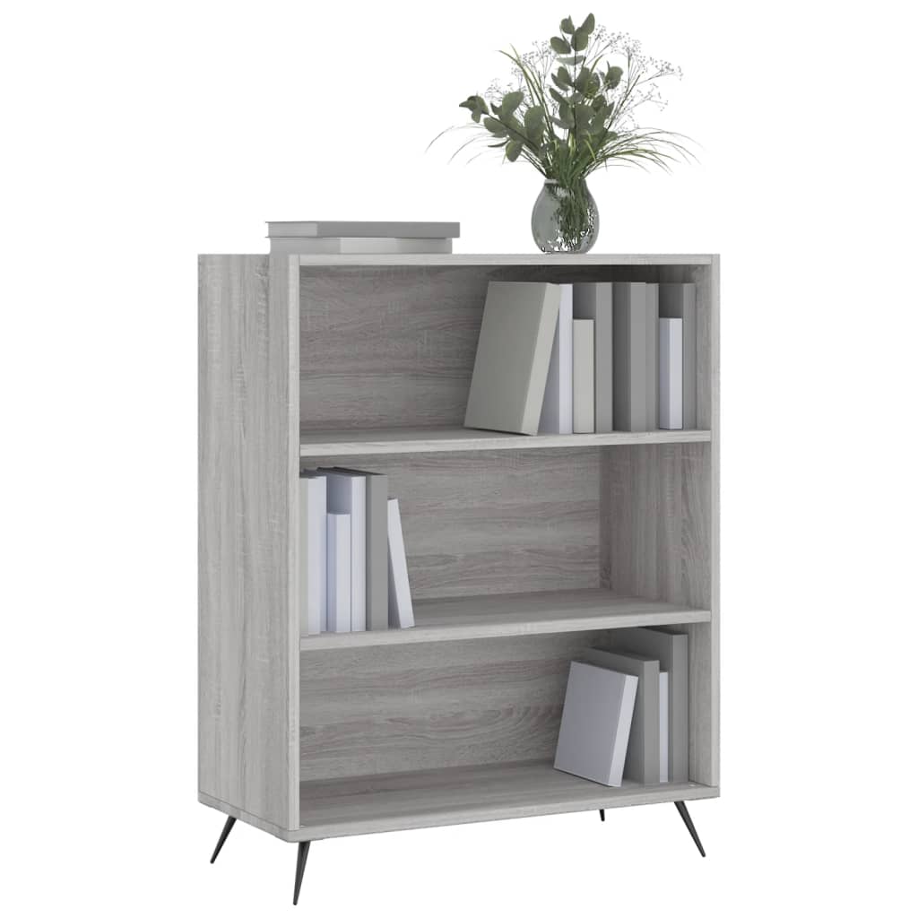 Bücherregal Grau Sonoma 69,5x32,5x90 cm Holzwerkstoff