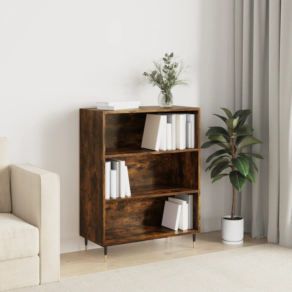 Bookshelf Smoked Oak 69.5x32.5x90 cm Wood Material