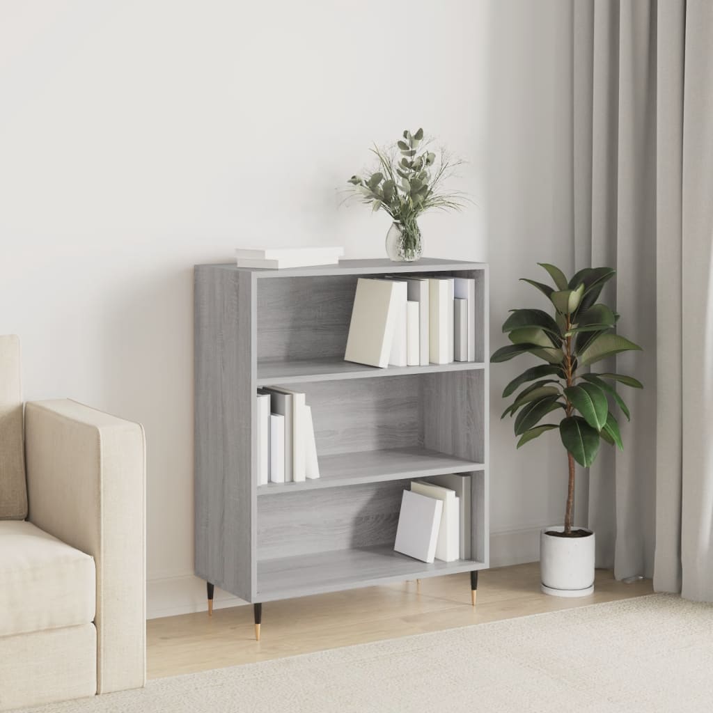 Bookshelf Grey Sonoma 69.5x32.5x90 cm Wood Material