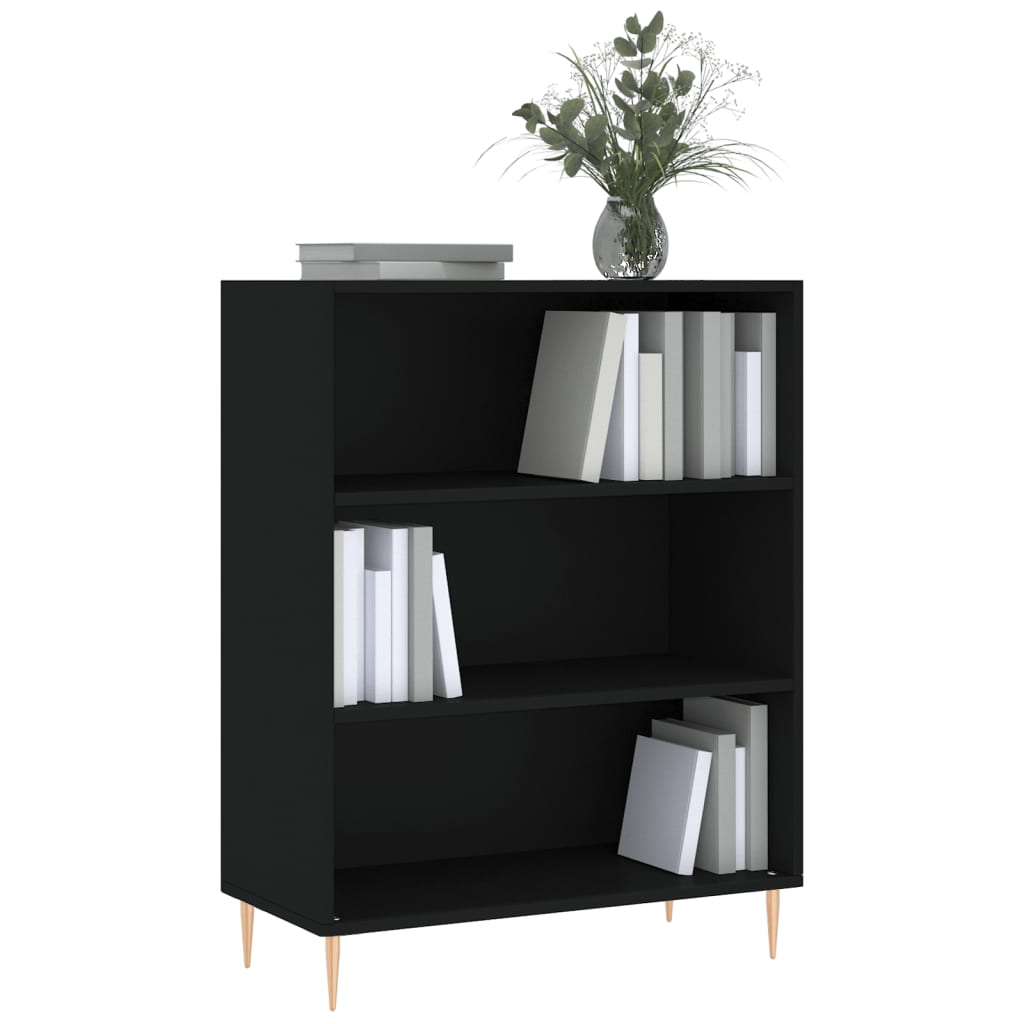 Bookshelf Black 69.5x32.5x90 cm Wood Material