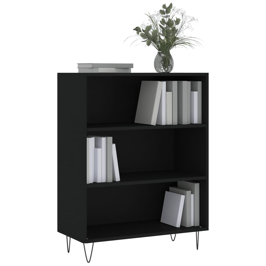 Bookshelf Black 69.5x32.5x90 cm Wood Material