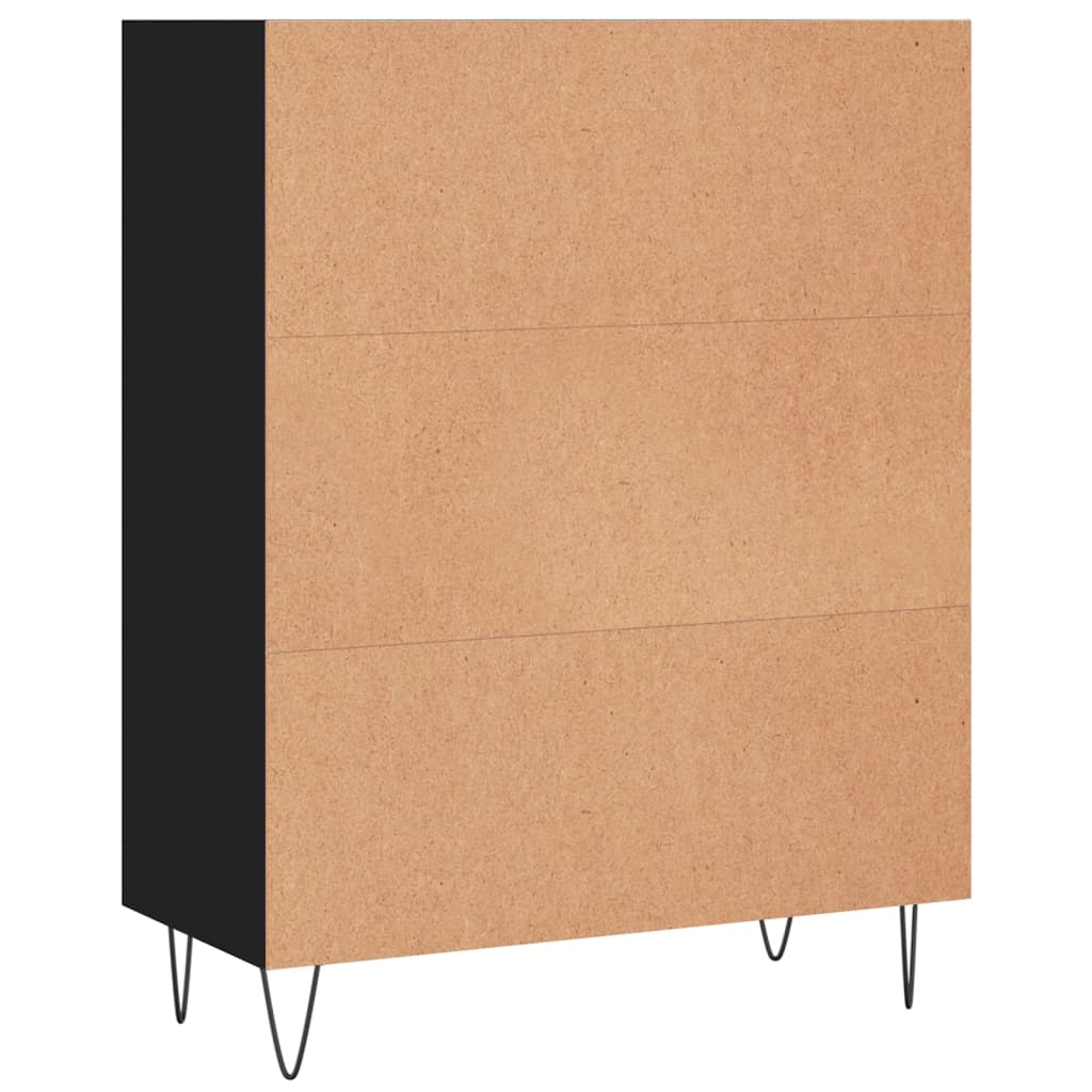 Bookshelf Black 69.5x32.5x90 cm Wood Material