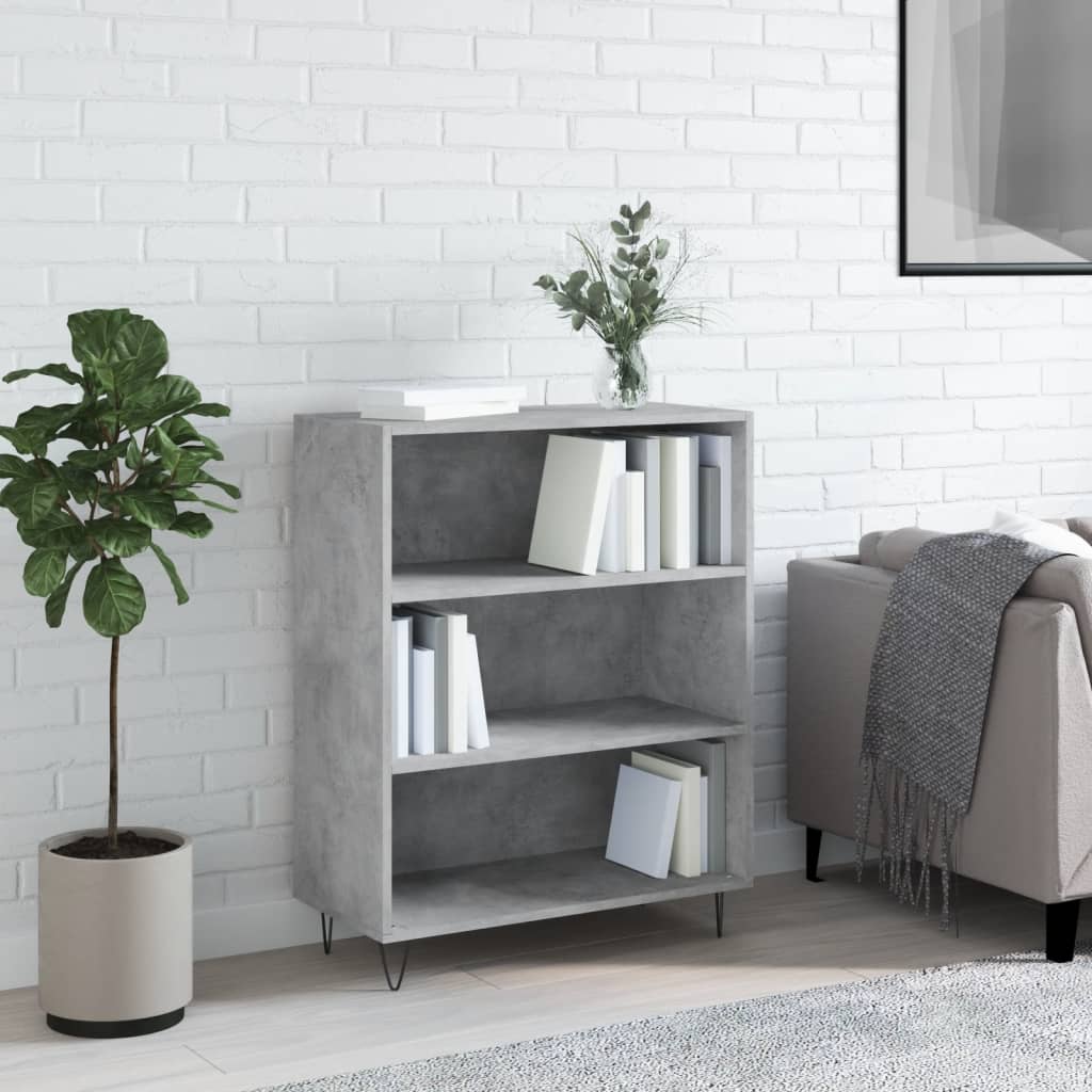 Bookshelf Concrete Grey 69.5x32.5x90 cm Wood Material