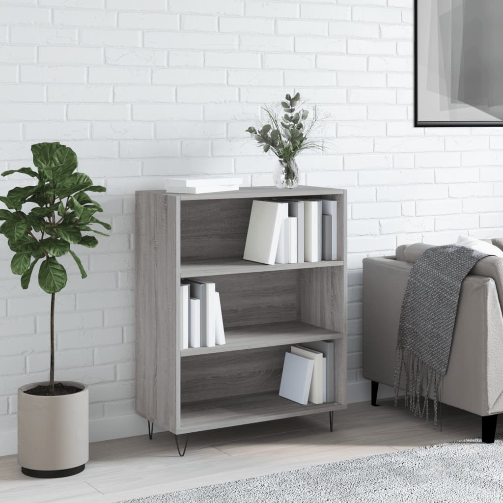 Bookshelf Gray Sonoma 69.5x32.5x90 cm Wood Material