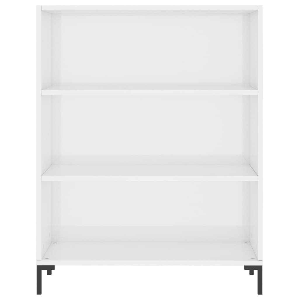 Bookcase High Gloss White 69.5x32.5x90 cm Wood Material