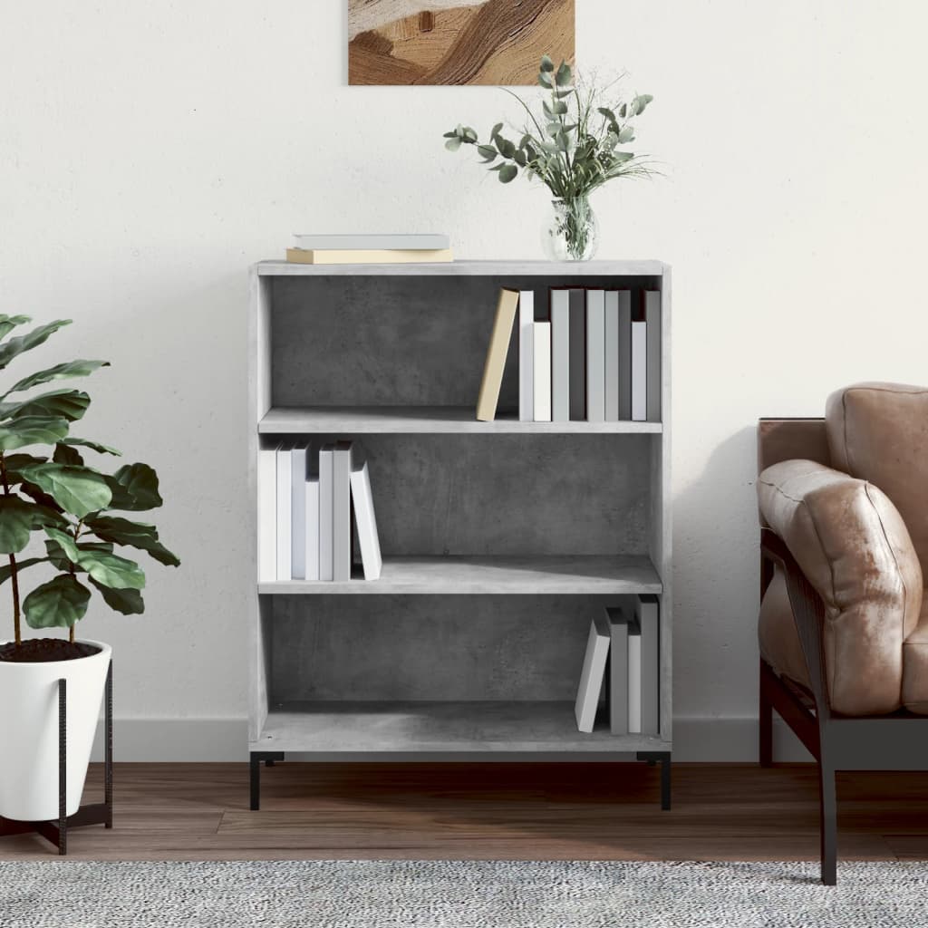 Bookshelf Concrete Grey 69.5x32.5x90 cm Wood Material