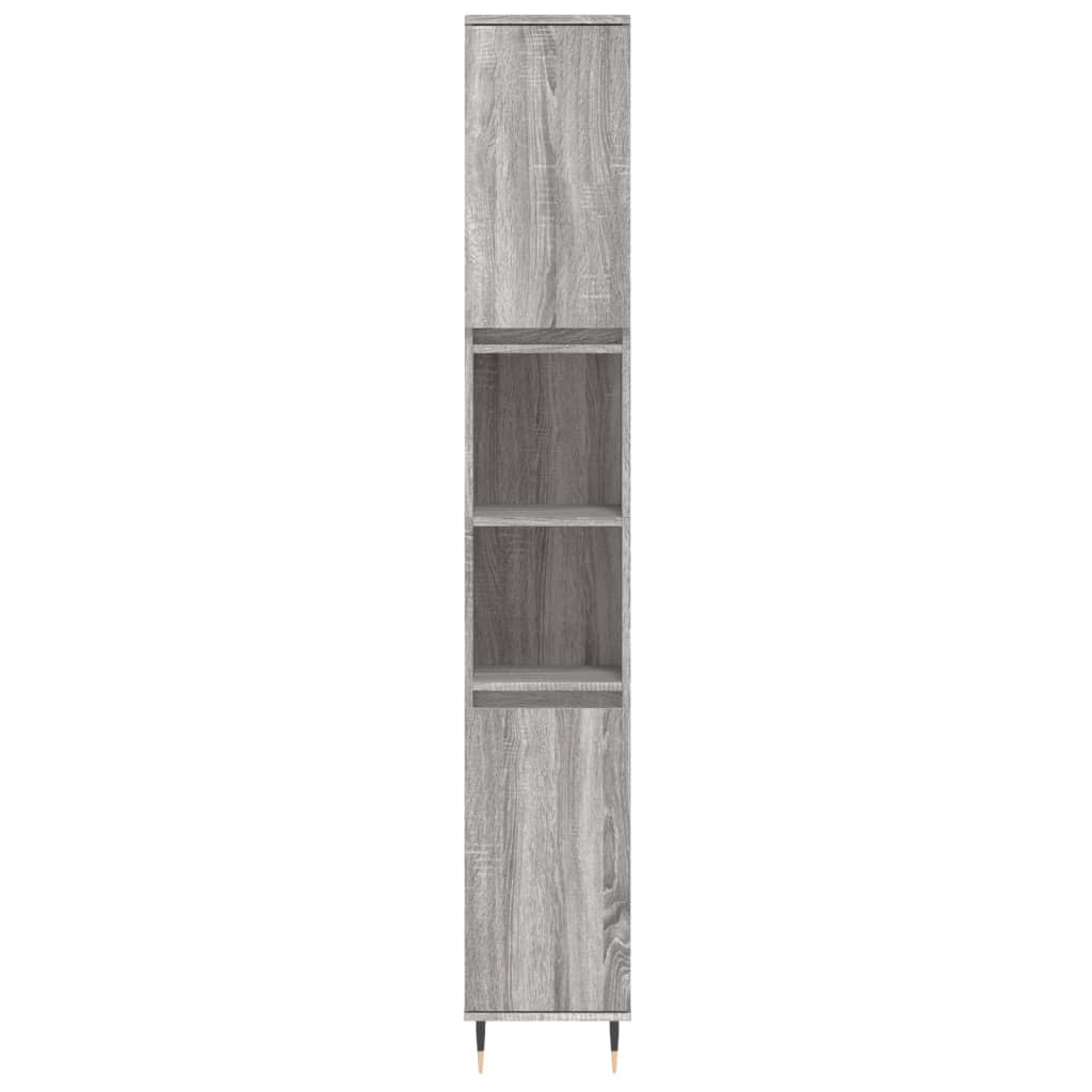 Bathroom cabinet gray Sonoma 30x30x190 cm made of wood