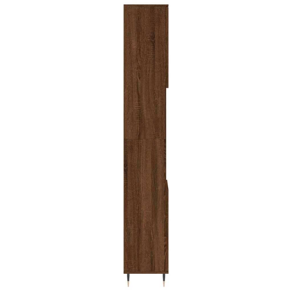 Bathroom Cabinet Brown Oak Look 30x30x190 cm Wood Material