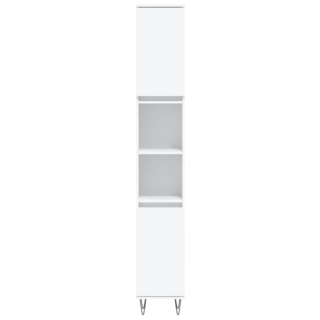 Bathroom Cabinet White 30x30x190 cm Wood Material