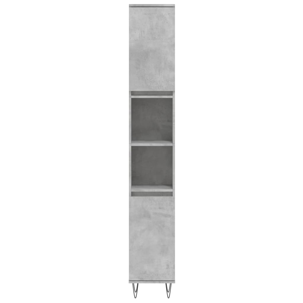 Bathroom cabinet concrete gray 30x30x190 cm made of wood