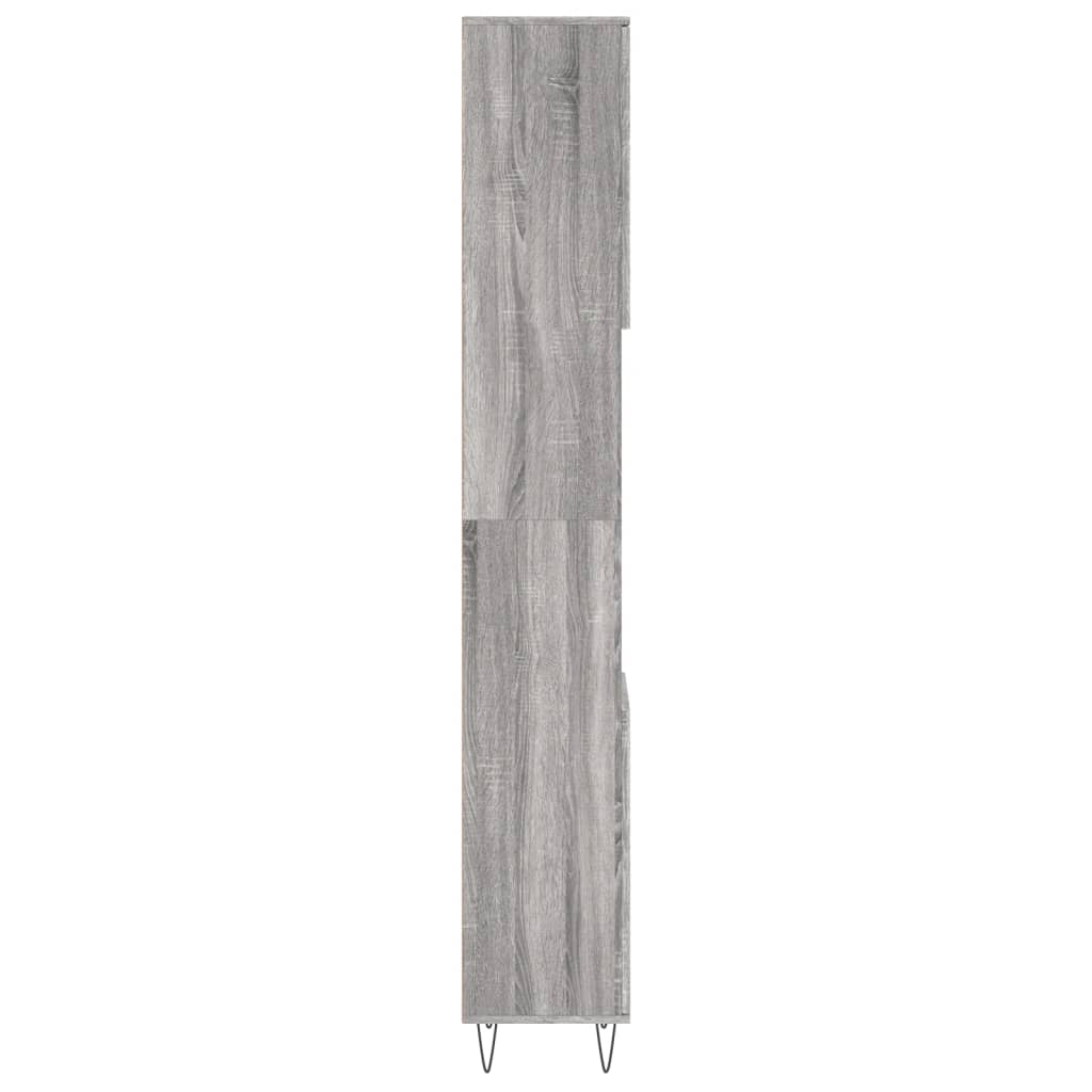 Badschrank Grau Sonoma 30x30x190 cm Holzwerkstoff