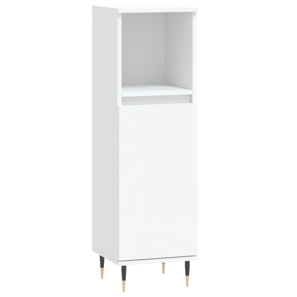 Bathroom Cabinet White 30x30x100 cm Wood Material