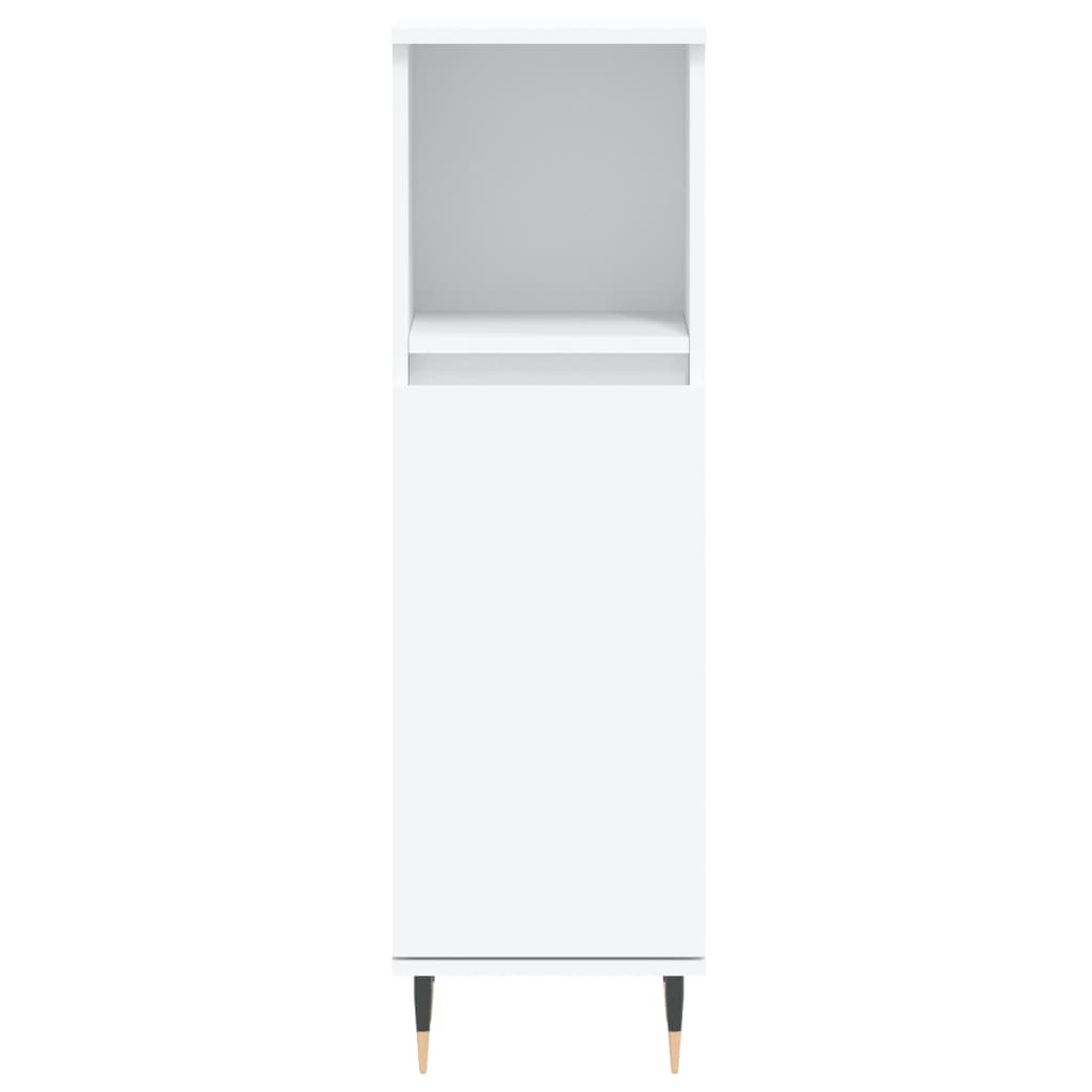 Bathroom Cabinet White 30x30x100 cm Wood Material