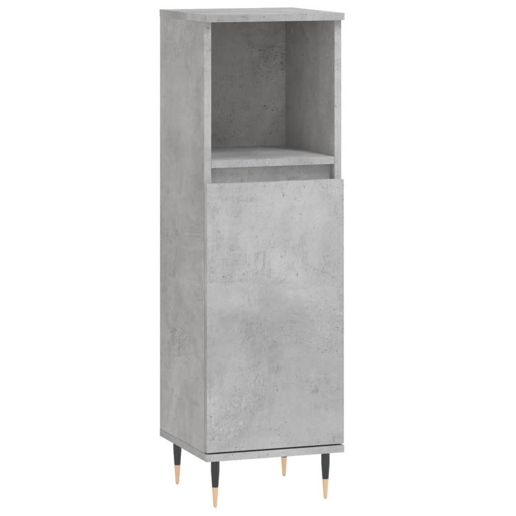 Bathroom cabinet concrete gray 30x30x100 cm made of wood