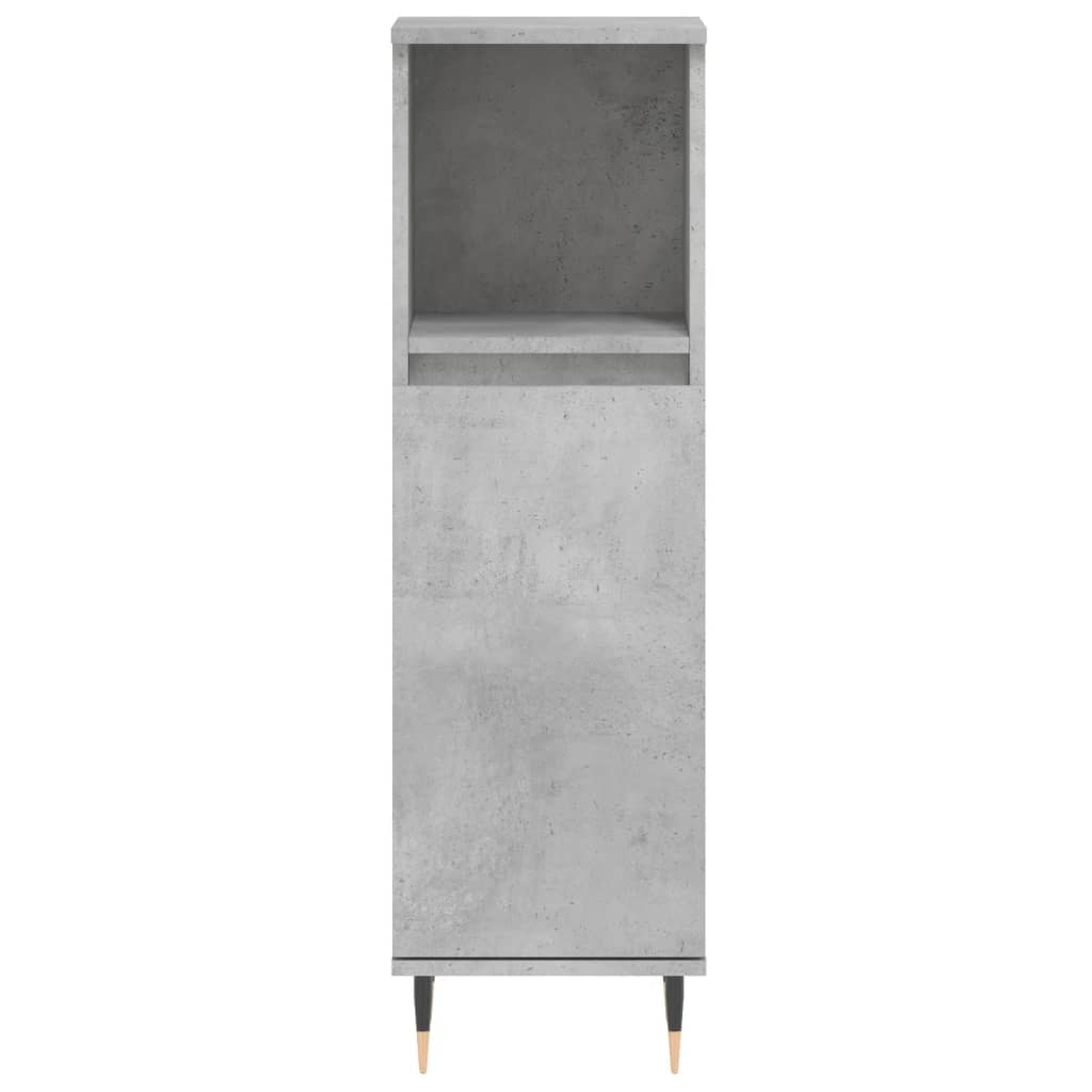 Bathroom cabinet concrete gray 30x30x100 cm made of wood