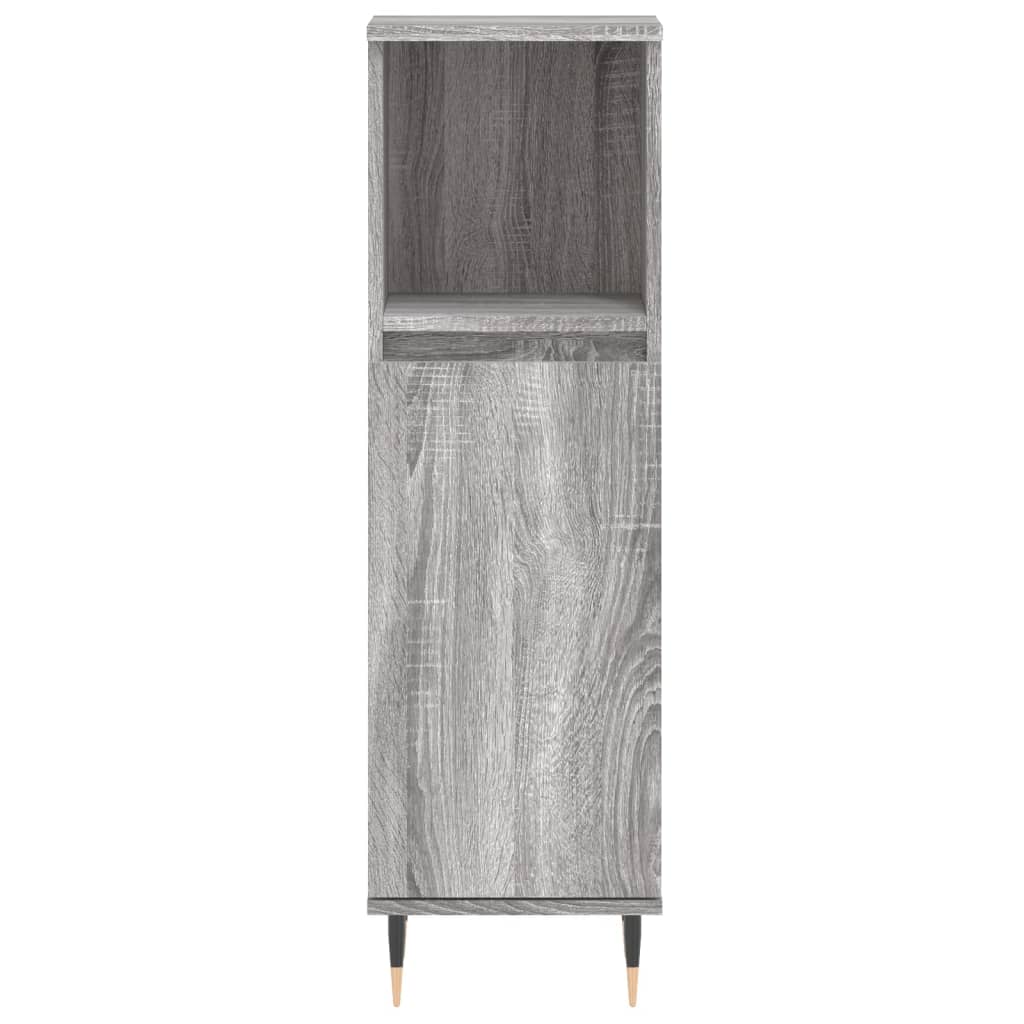 Badschrank Grau Sonoma 30x30x100 cm Holzwerkstoff