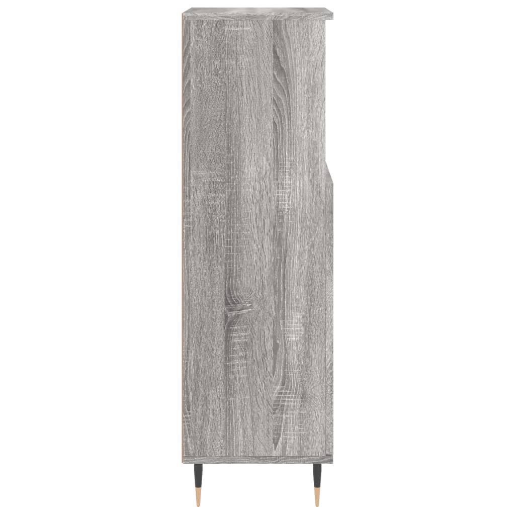 Bathroom Cabinet Gray Sonoma 30x30x100 cm Wood Material