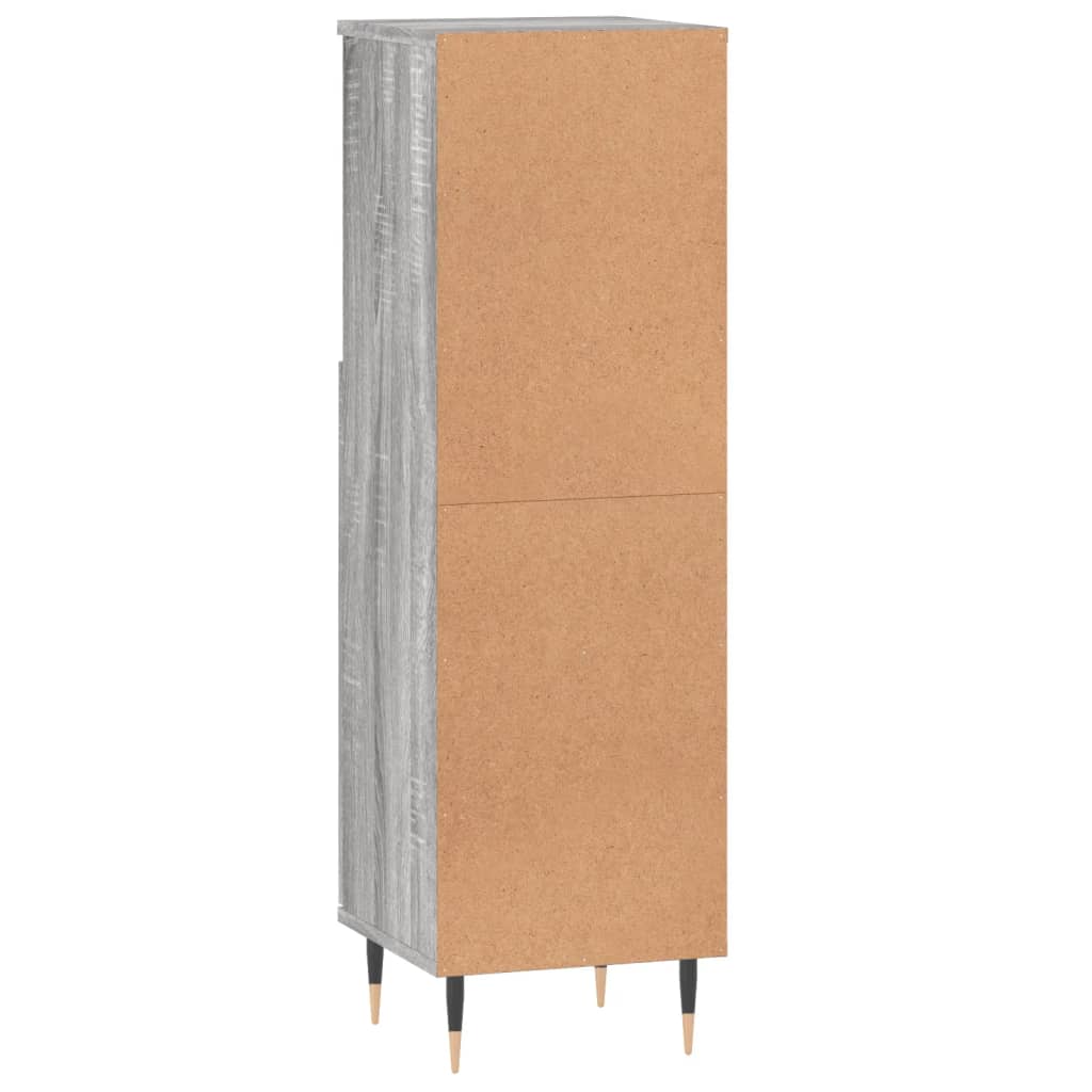 Bathroom Cabinet Gray Sonoma 30x30x100 cm Wood Material