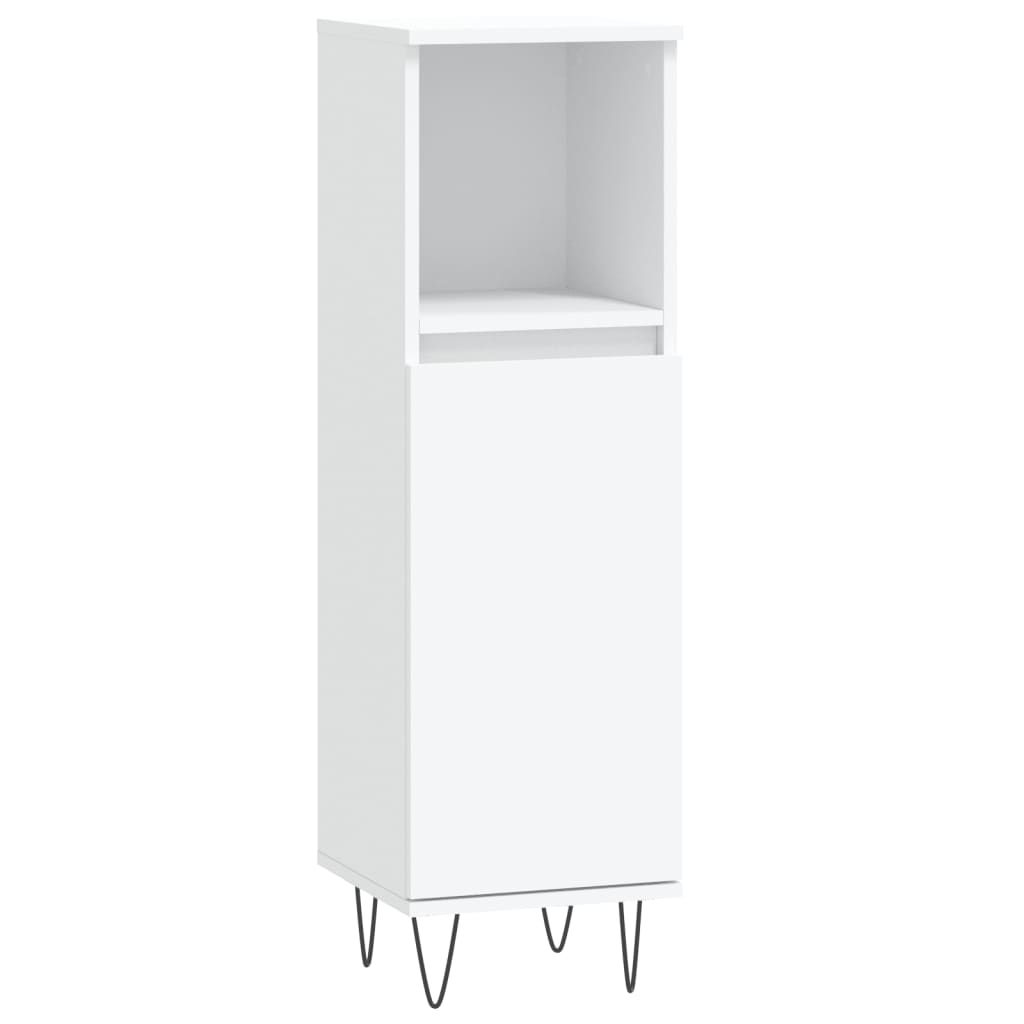 Bathroom Cabinet White 30x30x100 cm Wood Material