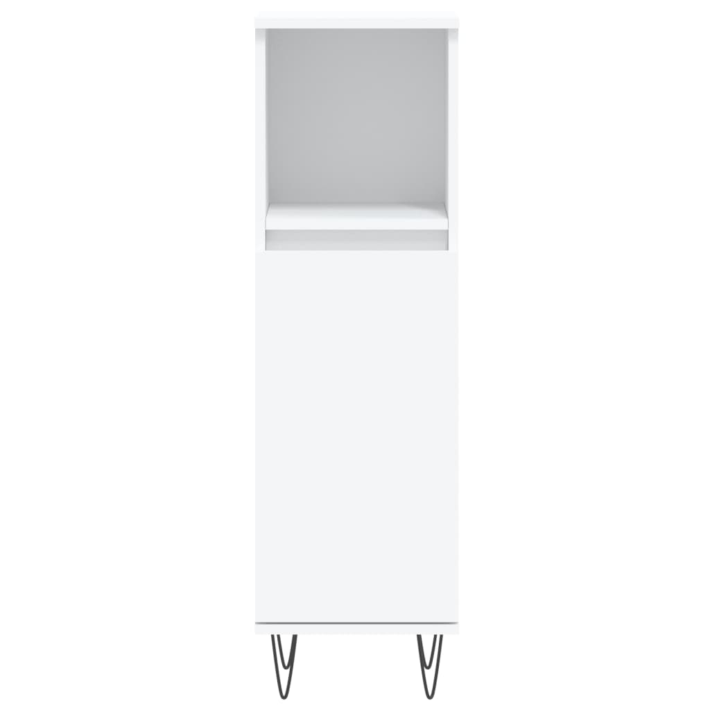 Bathroom Cabinet White 30x30x100 cm Wood Material