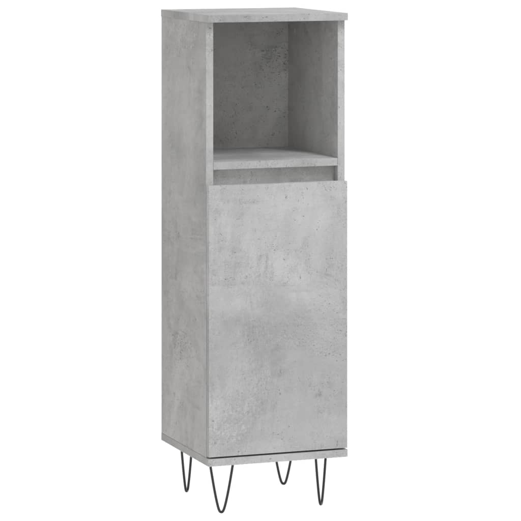 Bathroom cabinet concrete gray 30x30x100 cm made of wood