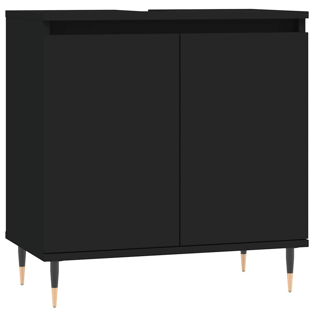 Bathroom Cabinet Black 58x33x60 cm Wood Material