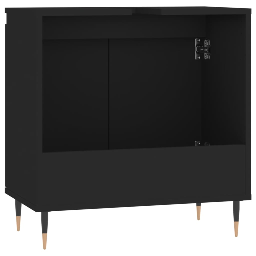 Bathroom Cabinet Black 58x33x60 cm Wood Material