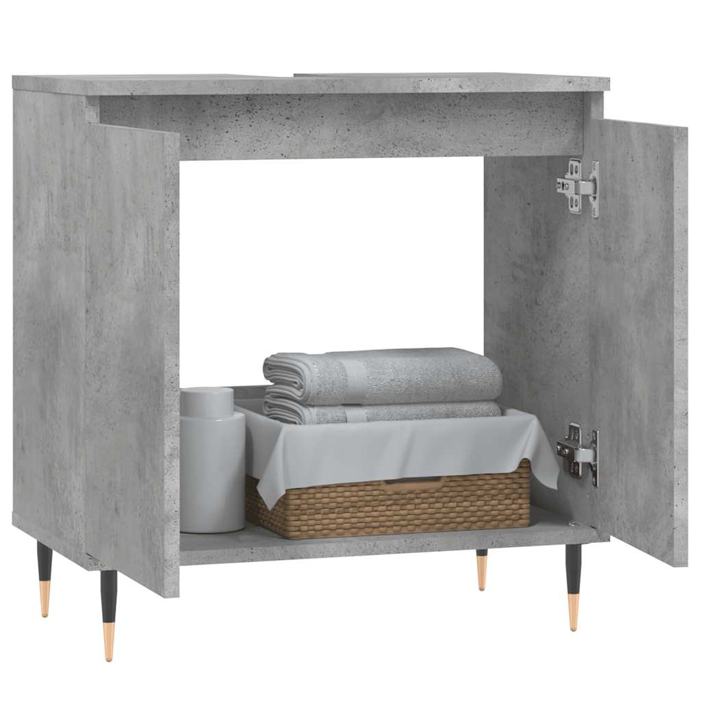 Bathroom cabinet concrete gray 58 x 33 x 60 cm made of wood