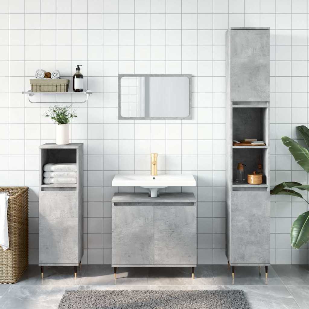 Bathroom cabinet concrete gray 58 x 33 x 60 cm made of wood