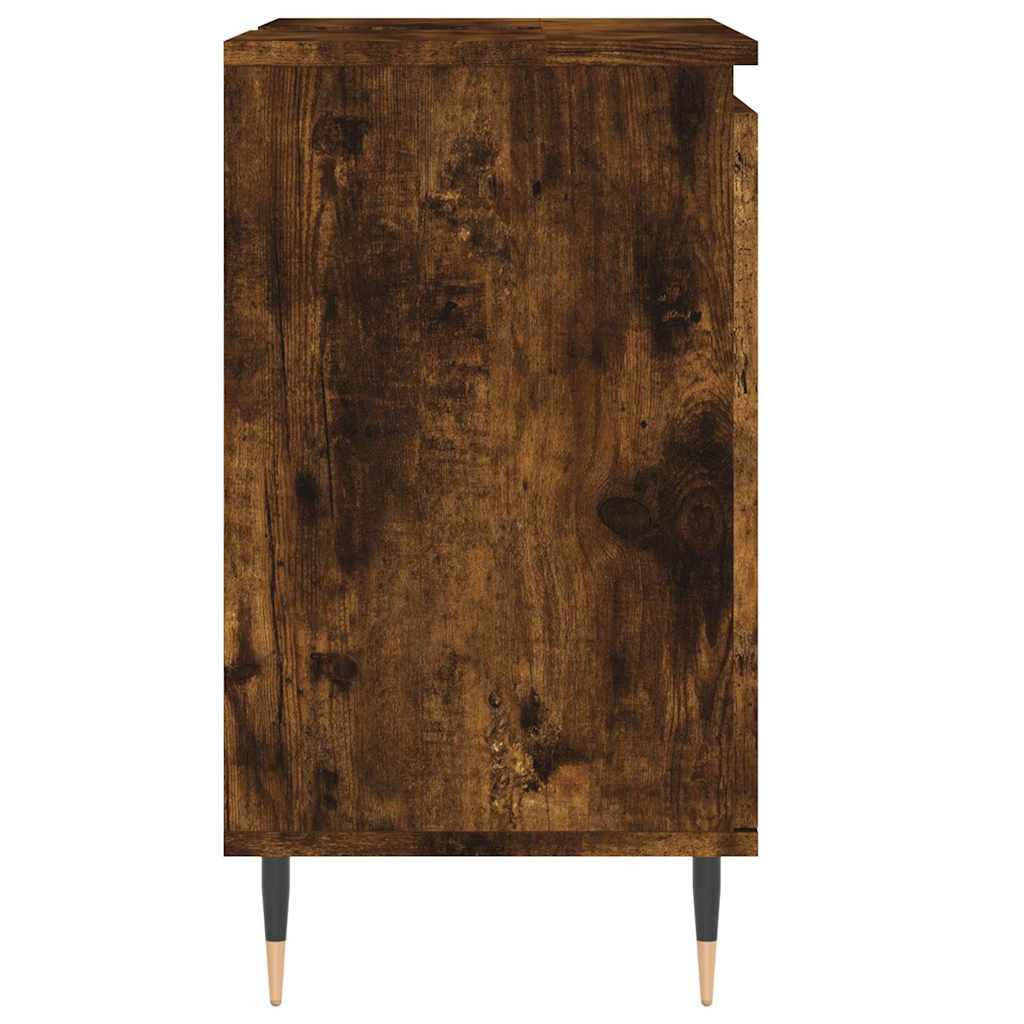 Bathroom Cabinet Smoked Oak 58x33x60 cm Wood Material