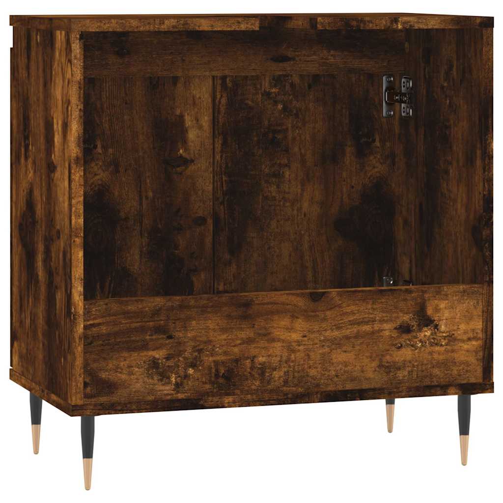 Bathroom Cabinet Smoked Oak 58x33x60 cm Wood Material