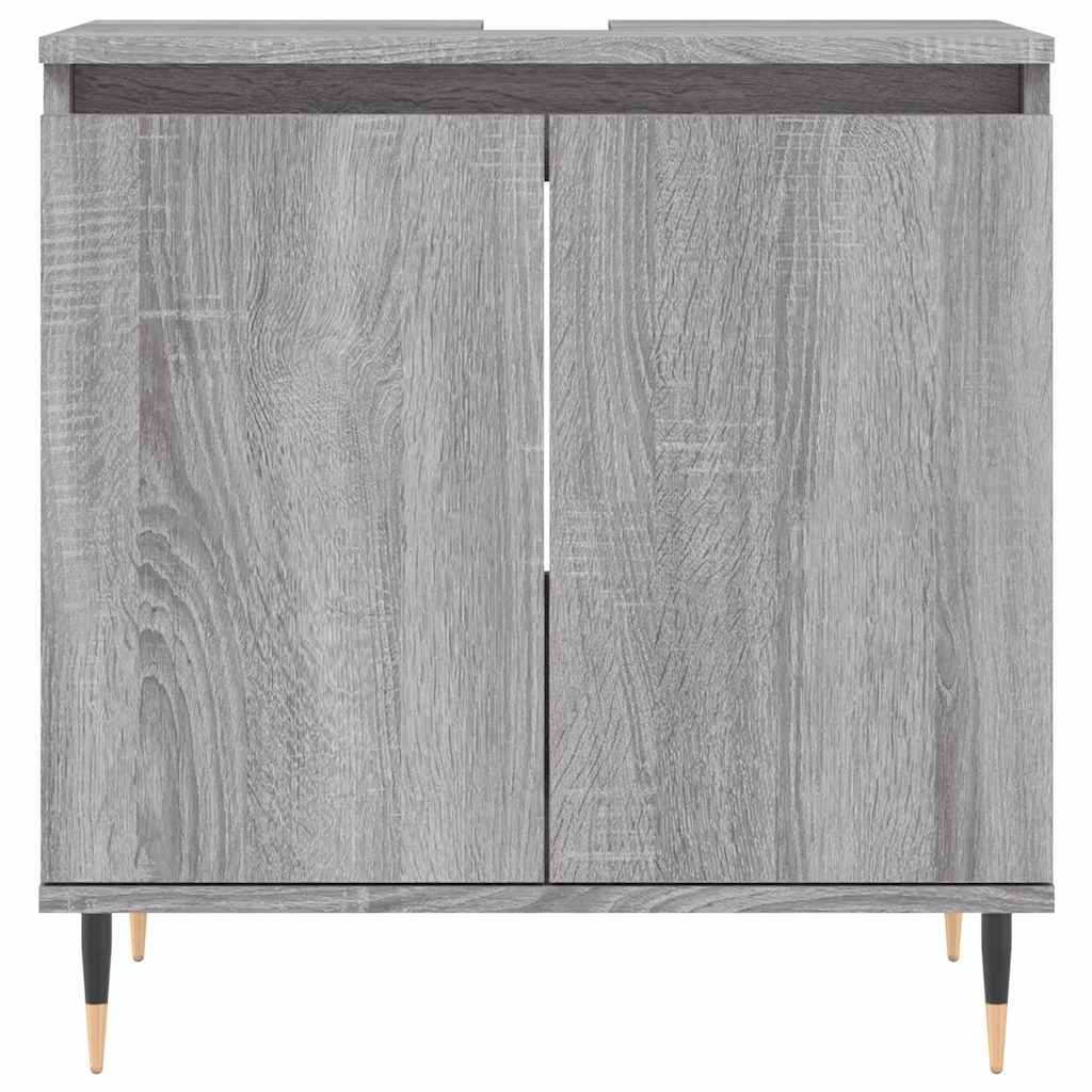 Bathroom Cabinet Gray Sonoma 58x33x60 cm Wood Material